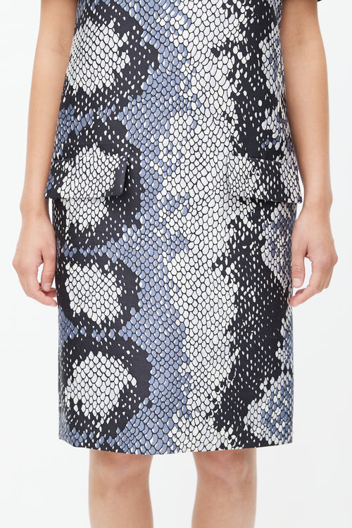 Prada Black & Multicolour Print Dress