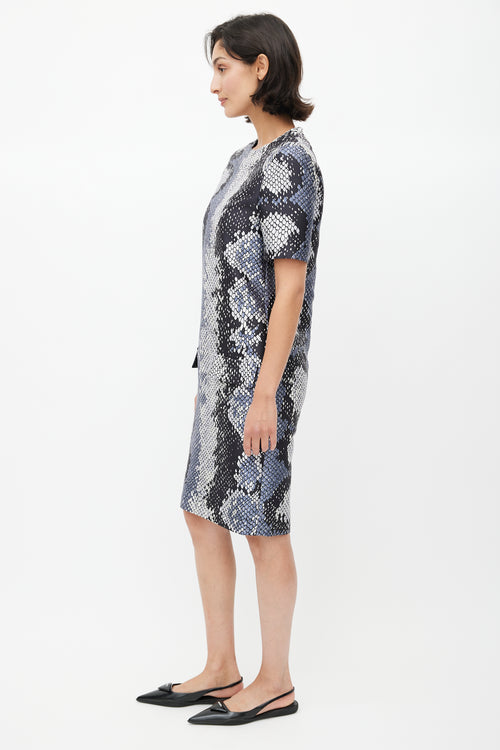 Prada Black & Multicolour Print Dress