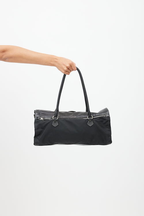 Prada Black Nylon & Leather Easy Shoulder Bag
