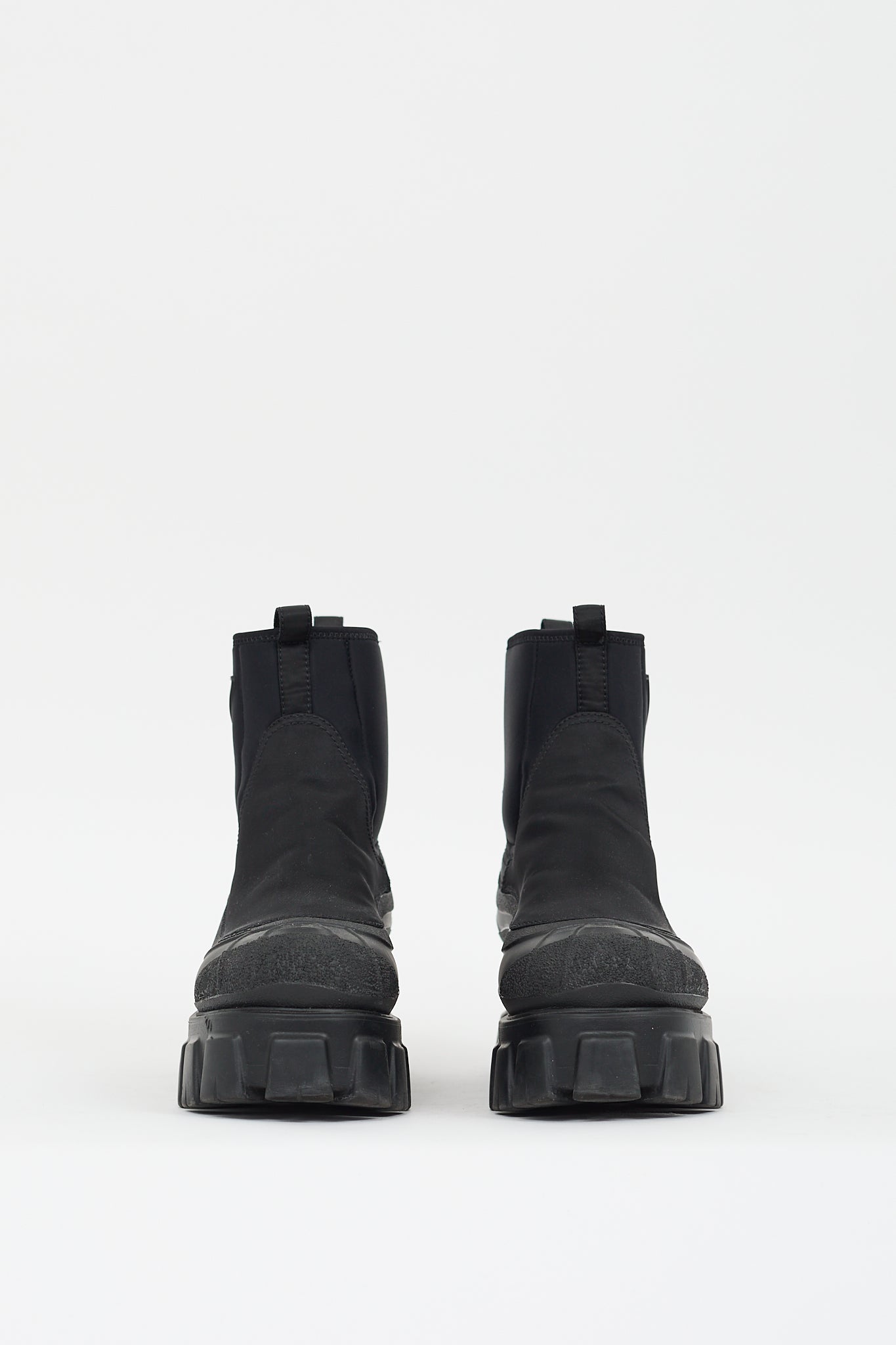 Prada Black Re-Nylon Monolith Chelsea Boot