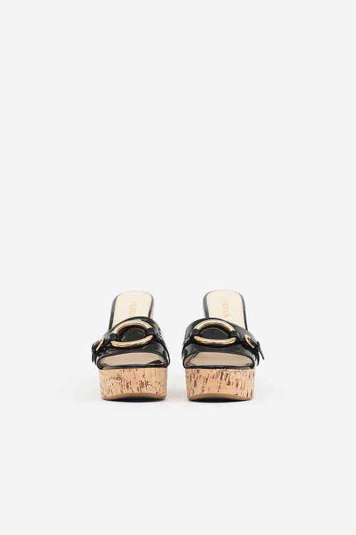 Prada Cork Platform Sandal