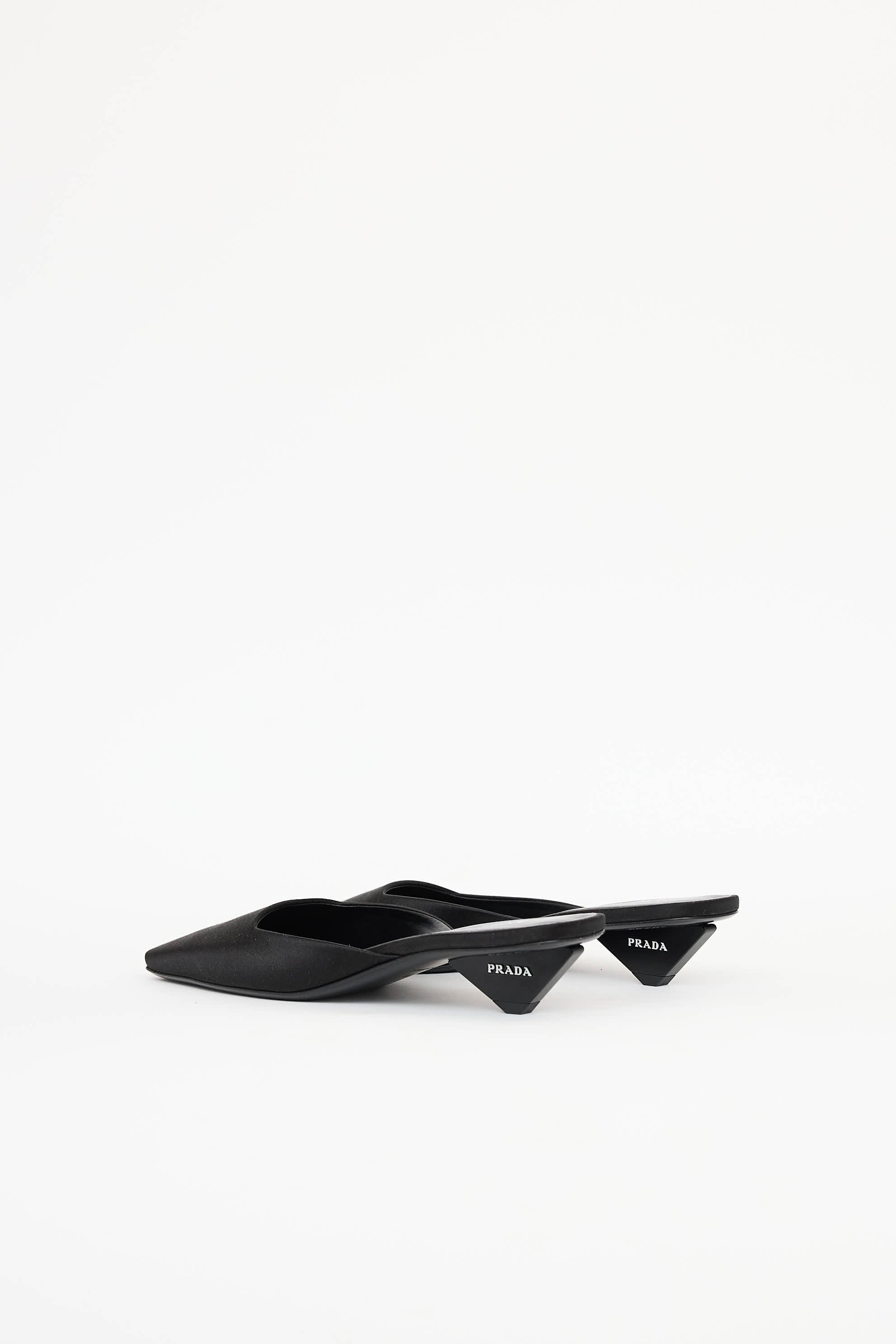 Prada Satin Square Toe Mule