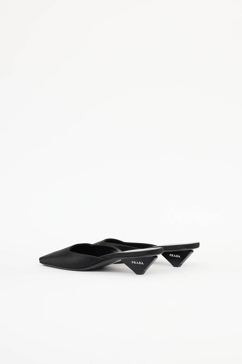 Prada Satin Square Toe Mule