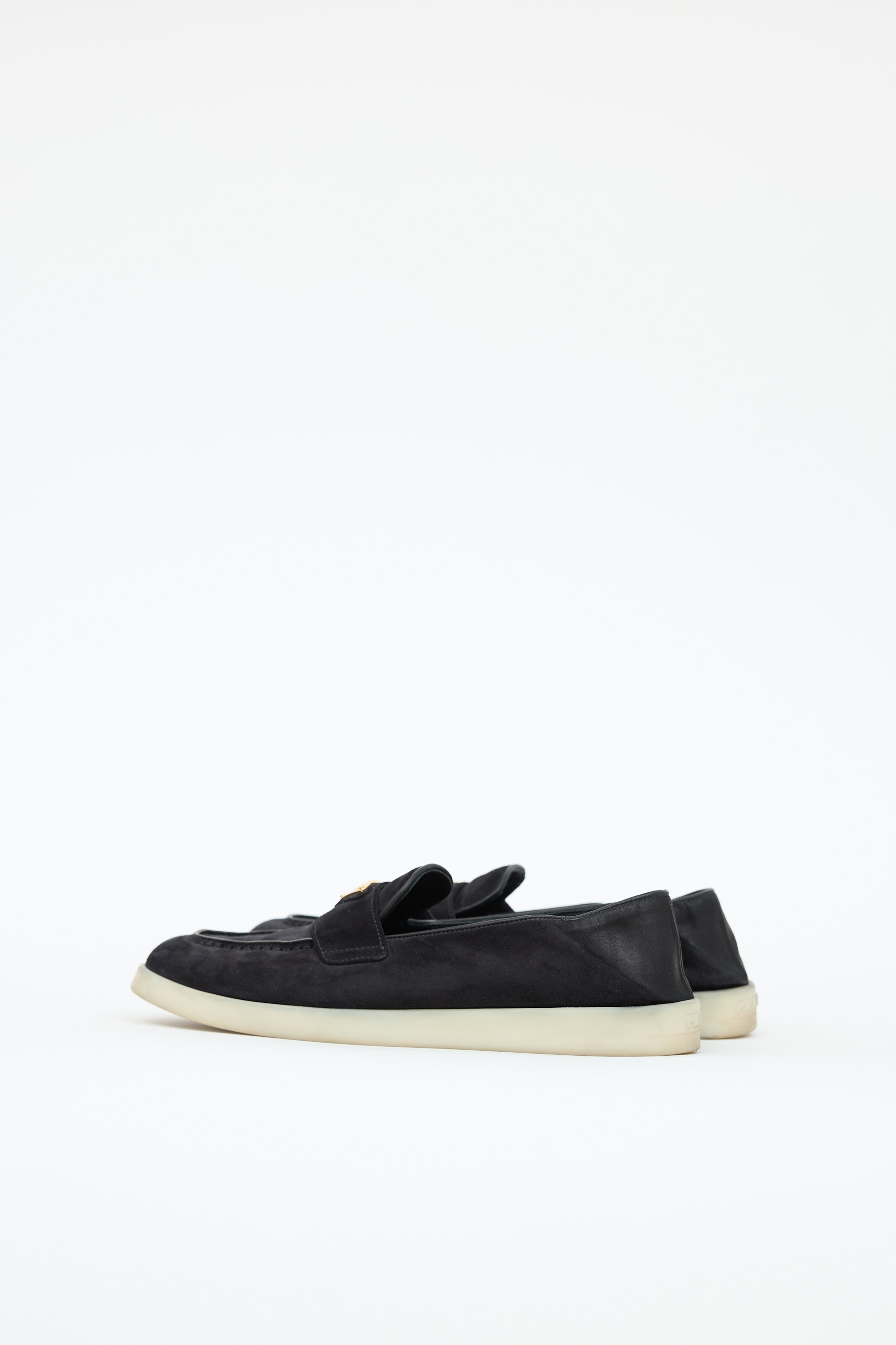 Prada Suede Logo Loafer