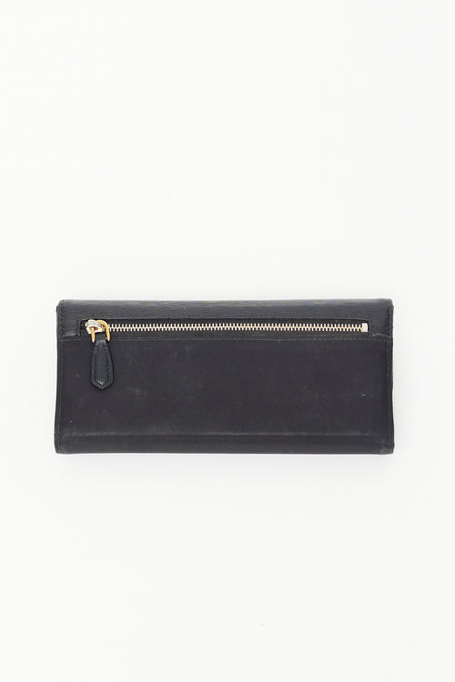 Prada Black Vitello Move Leather & Nylon Wallet