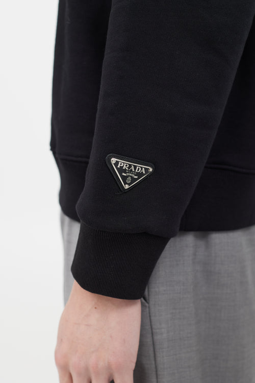 Prada Black & White Gradient Logo Sweatshirt