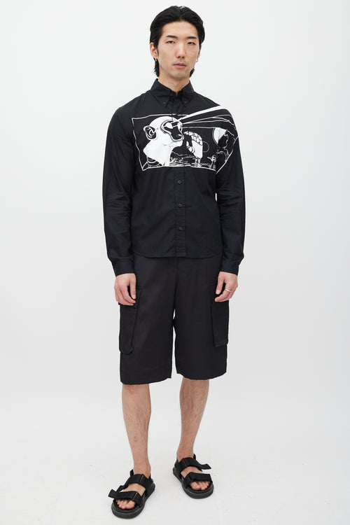 Prada Black & White Print Shirt