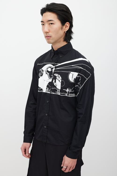 Prada Black & White Print Shirt