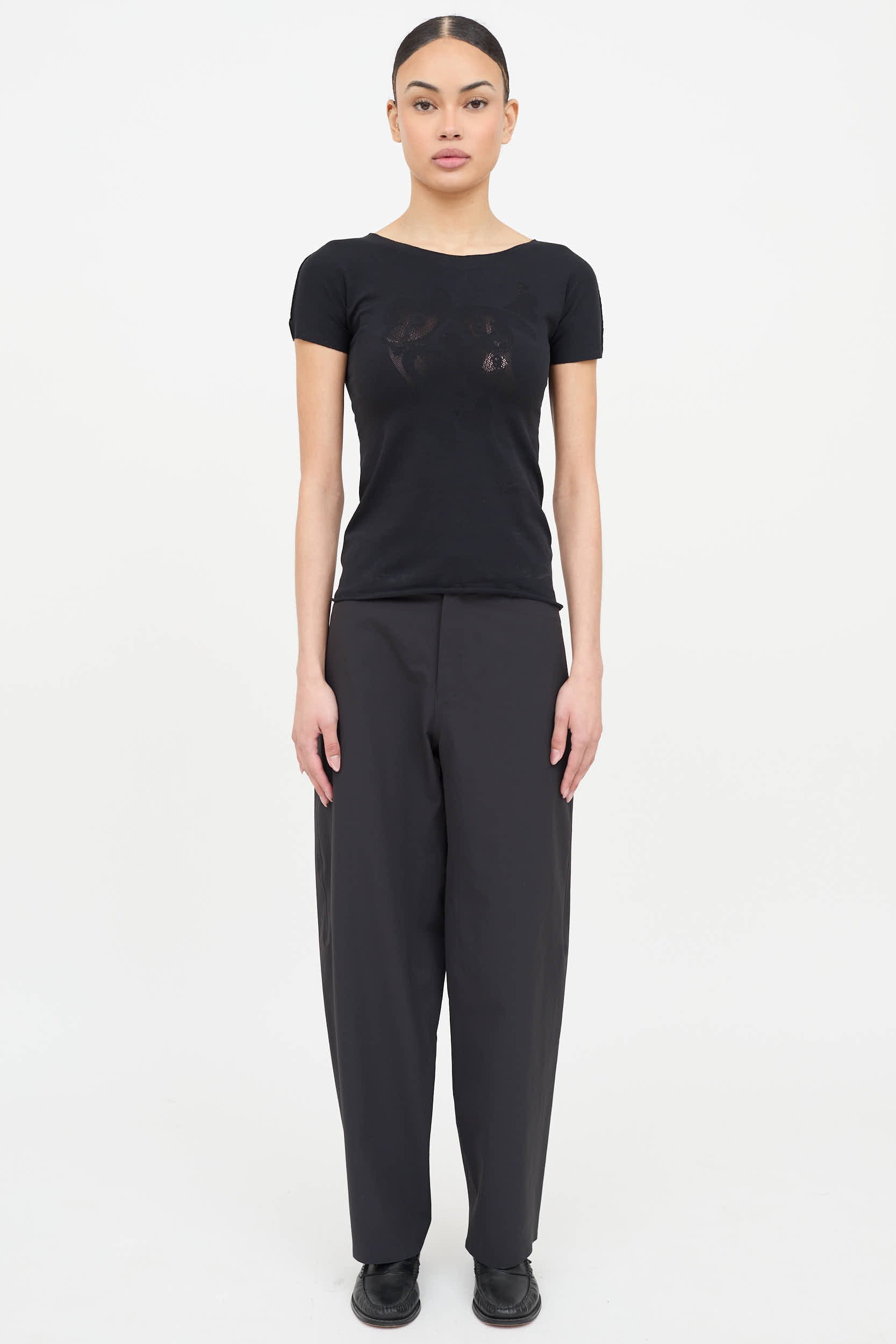 Prada Sport Nylon Logo Short Sleeve Top