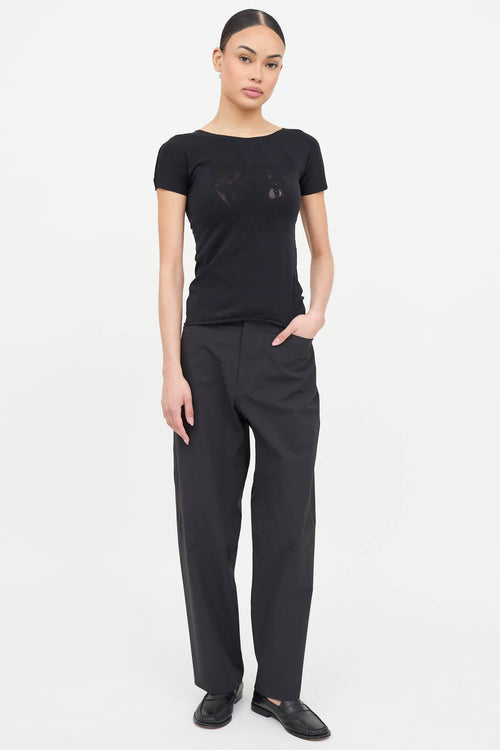 Prada Sport Nylon Logo Short Sleeve Top