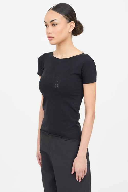 Prada Sport Nylon Logo Short Sleeve Top