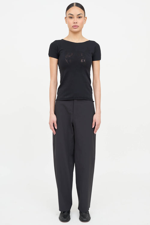 Prada Sport Nylon Logo Short Sleeve Top