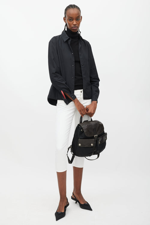Prada Black Nylon & Leather Backpack