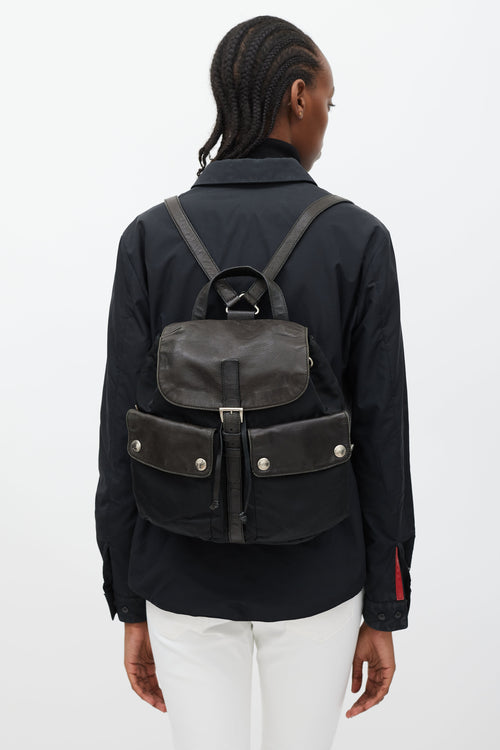 Prada Black Nylon & Leather Backpack
