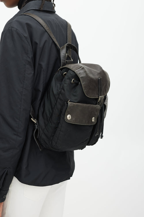 Prada Black Nylon & Leather Backpack