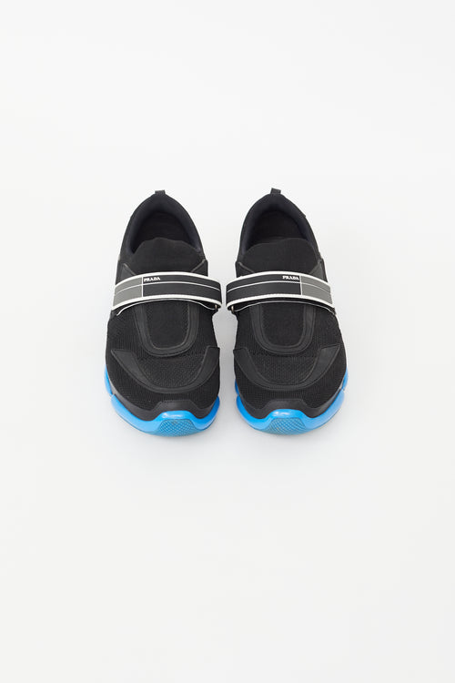 Prada Black & Blue Cloudburst Sneaker