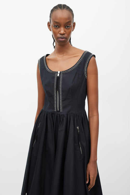 Prada Black & Silver Studded Mini Dress