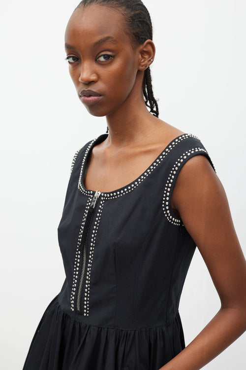 Prada Black & Silver Studded Mini Dress
