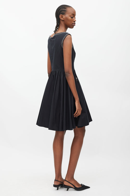 Prada Black & Silver Studded Mini Dress