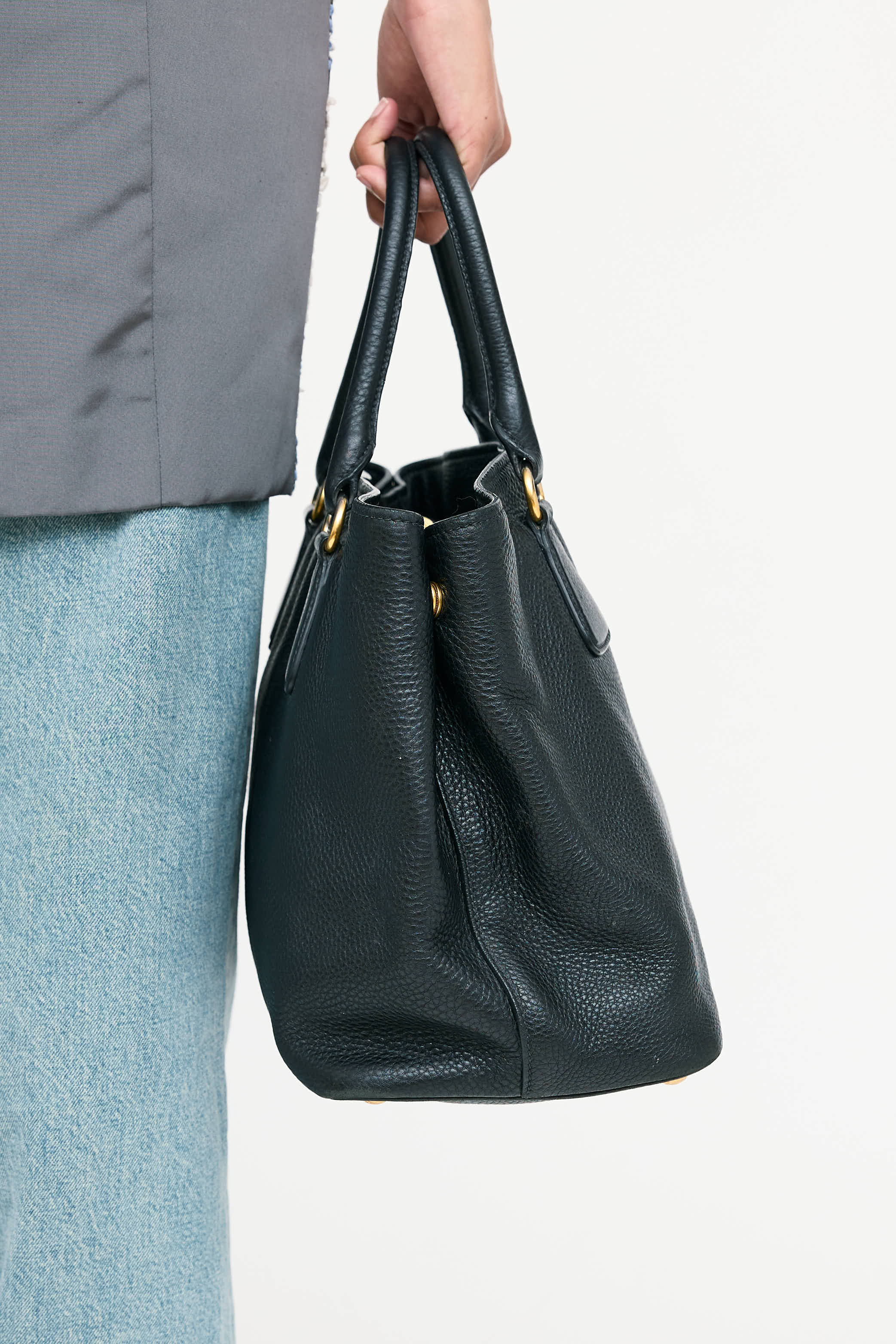 Prada Leather Vitello Daino Tote Bag