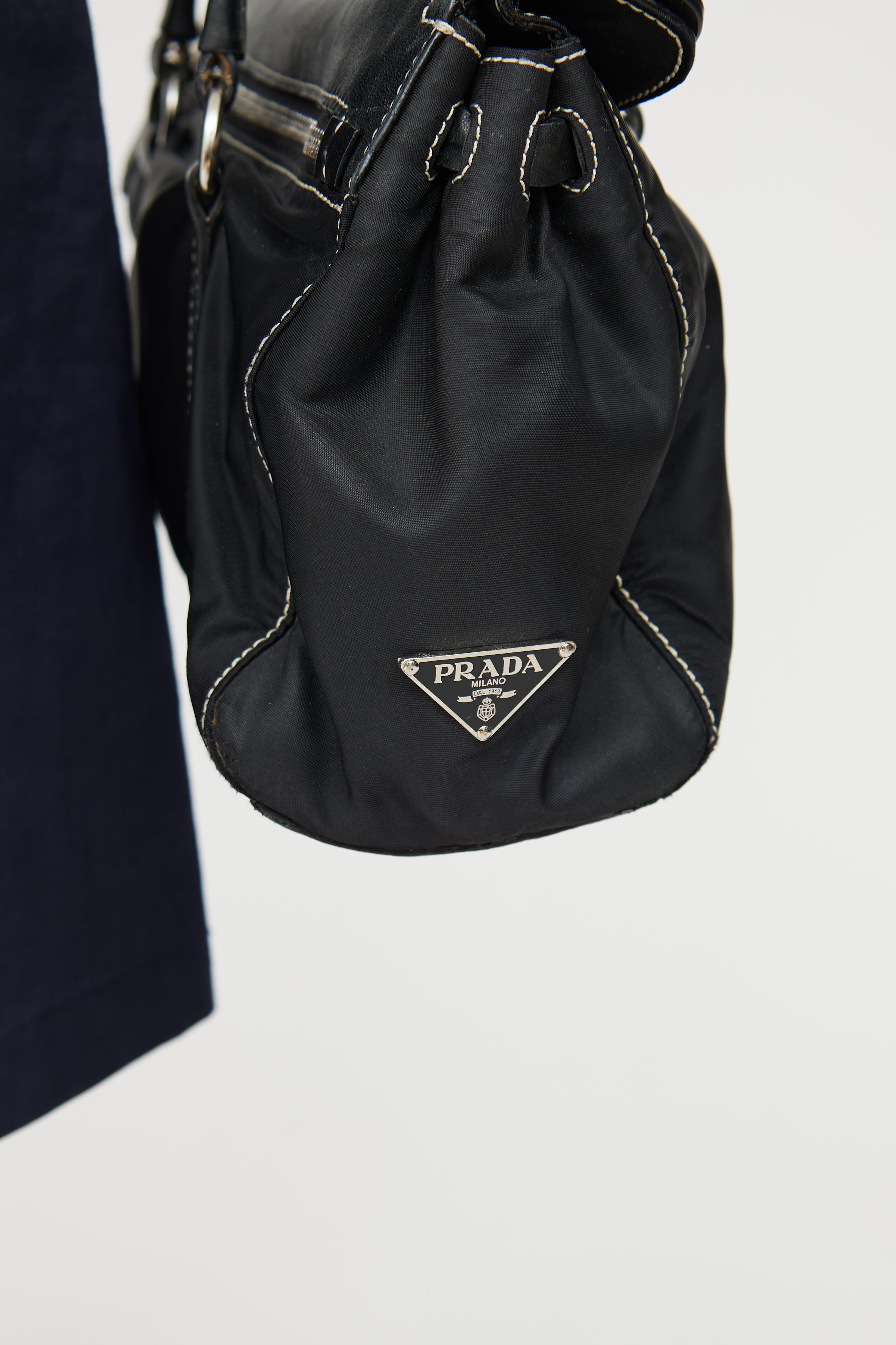 Prada Black Leather & Nylon Easy Shoulder Bag