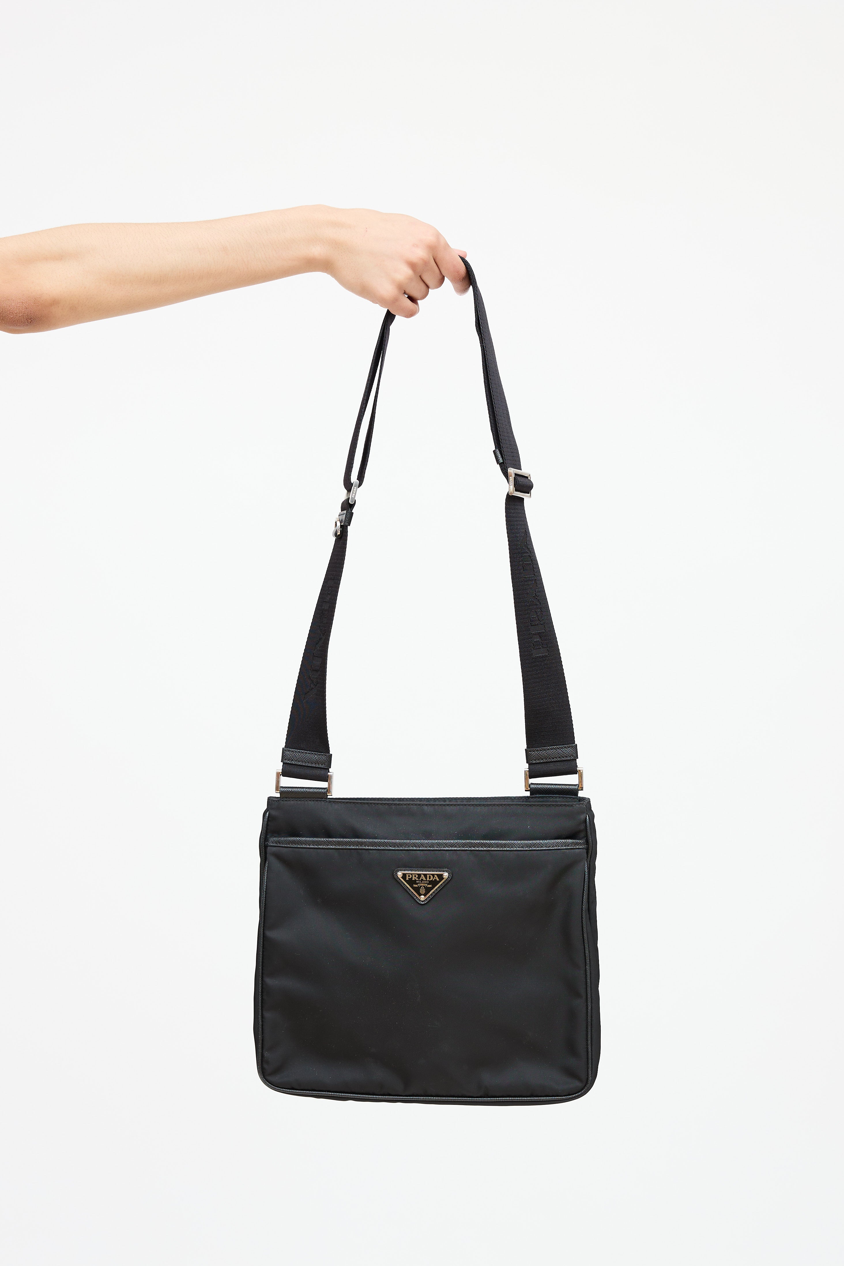 Prada Tessuto Saffiano Crossbody Bag