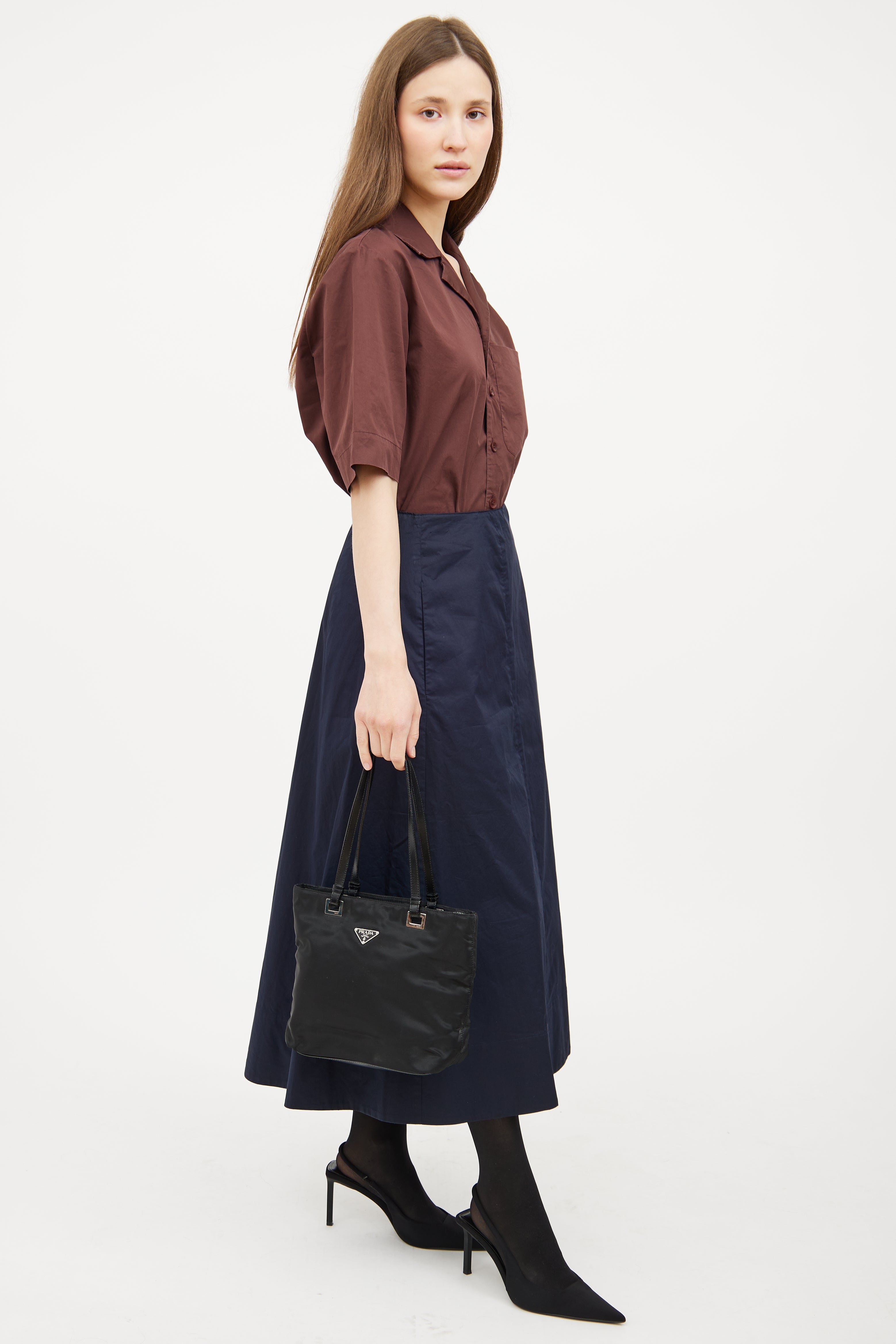 Black Tessuto Nylon Tote Bag