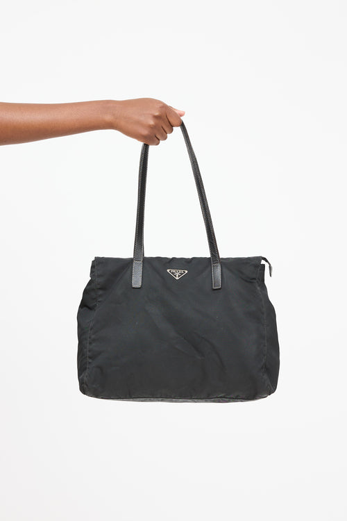 Prada Nylon Contrast Stitch Tote