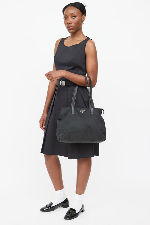 Prada Nylon Contrast Stitch Tote