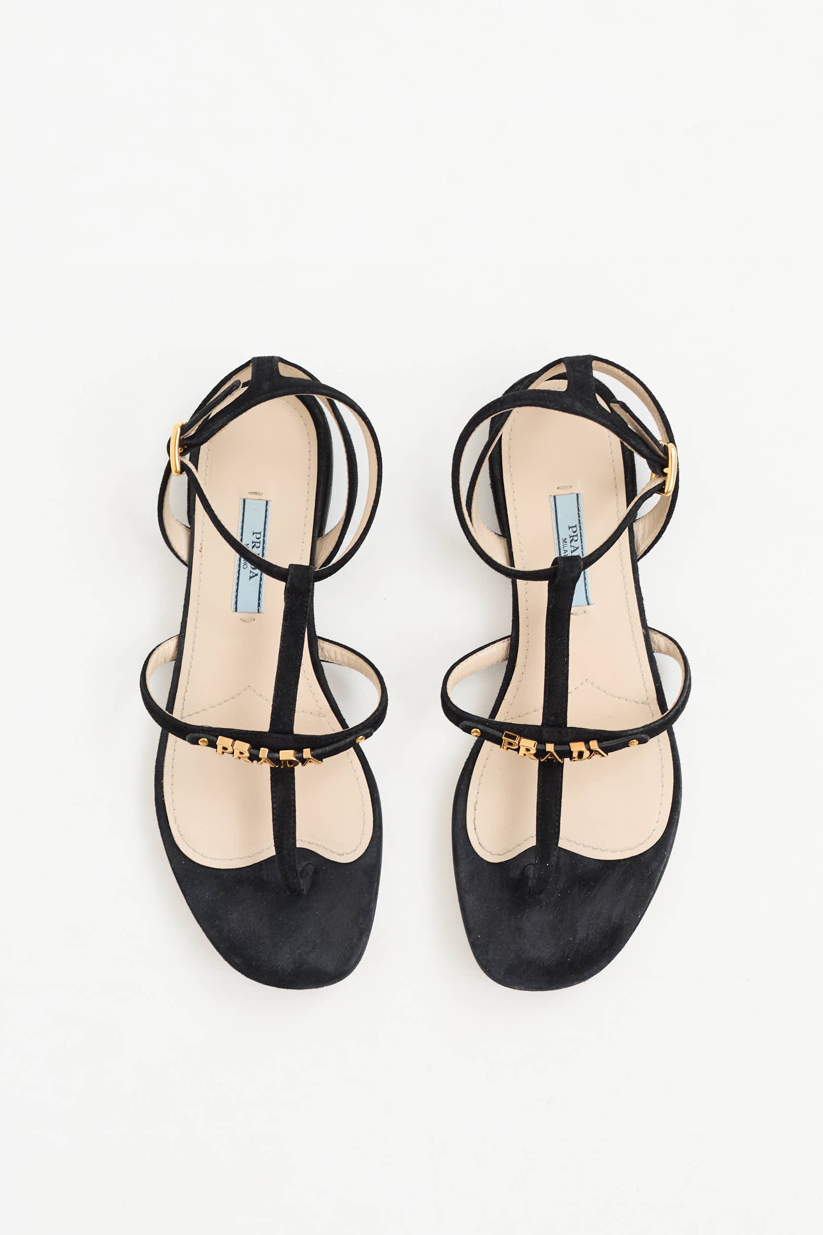 Prada Suede Logo Sandal