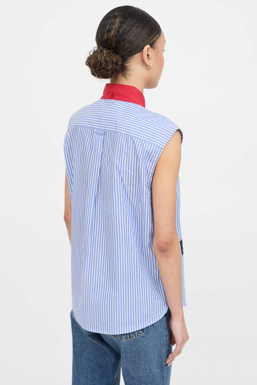 Prada 2018 Printed Striped Top