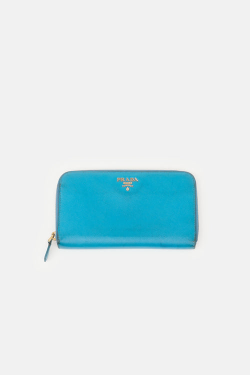 Prada Saffiano Leather Zip Wallet