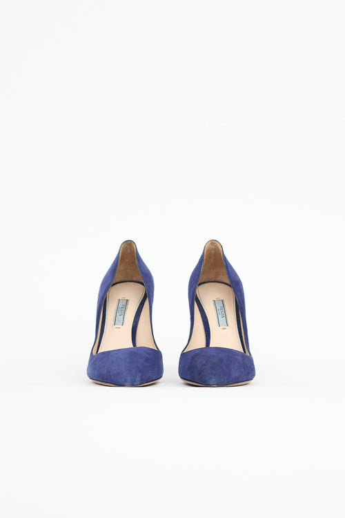 Prada Suede Pointed Toe Pump