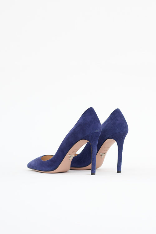 Prada Suede Pointed Toe Pump