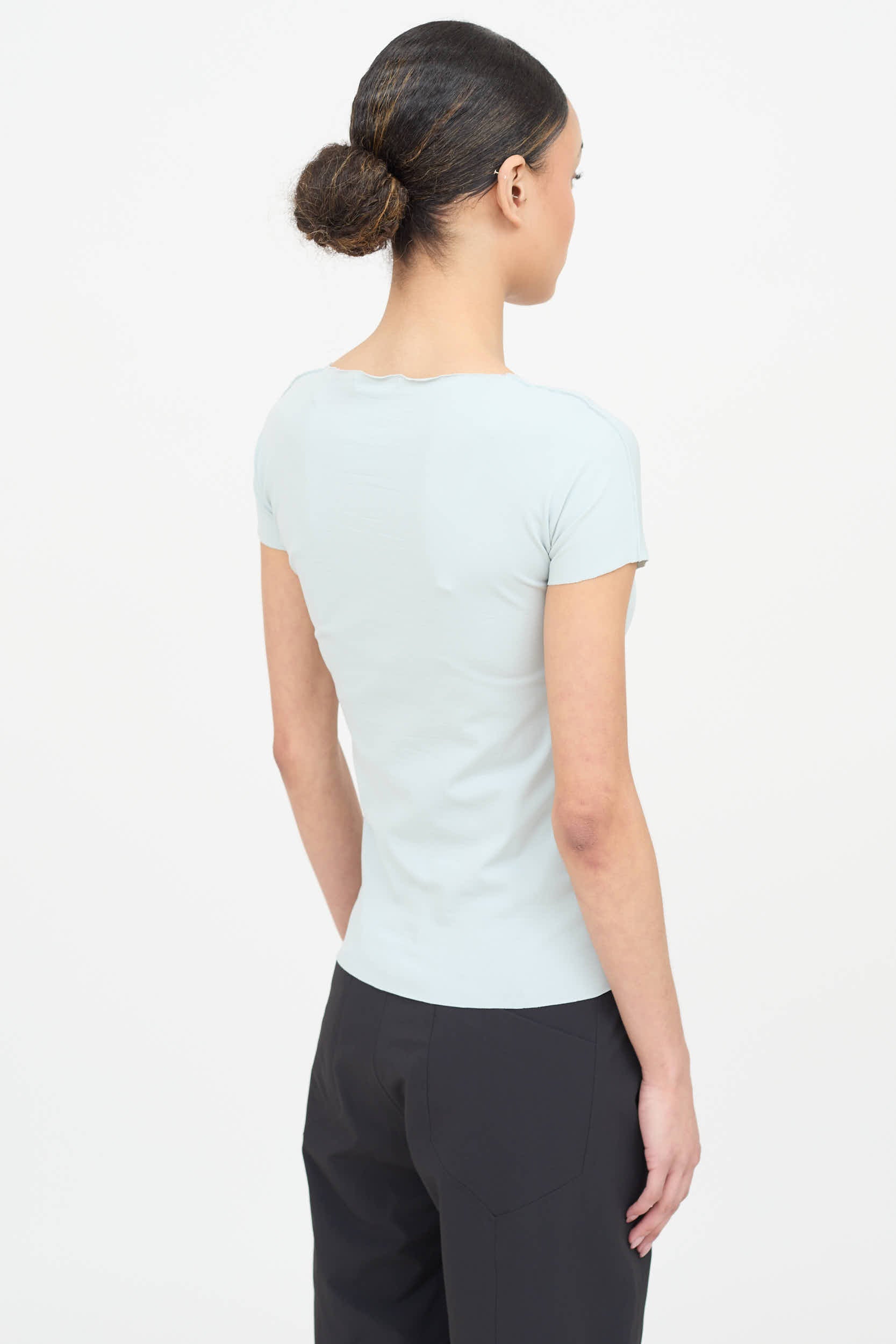 Prada Sport Nylon Logo Short Sleeve Top