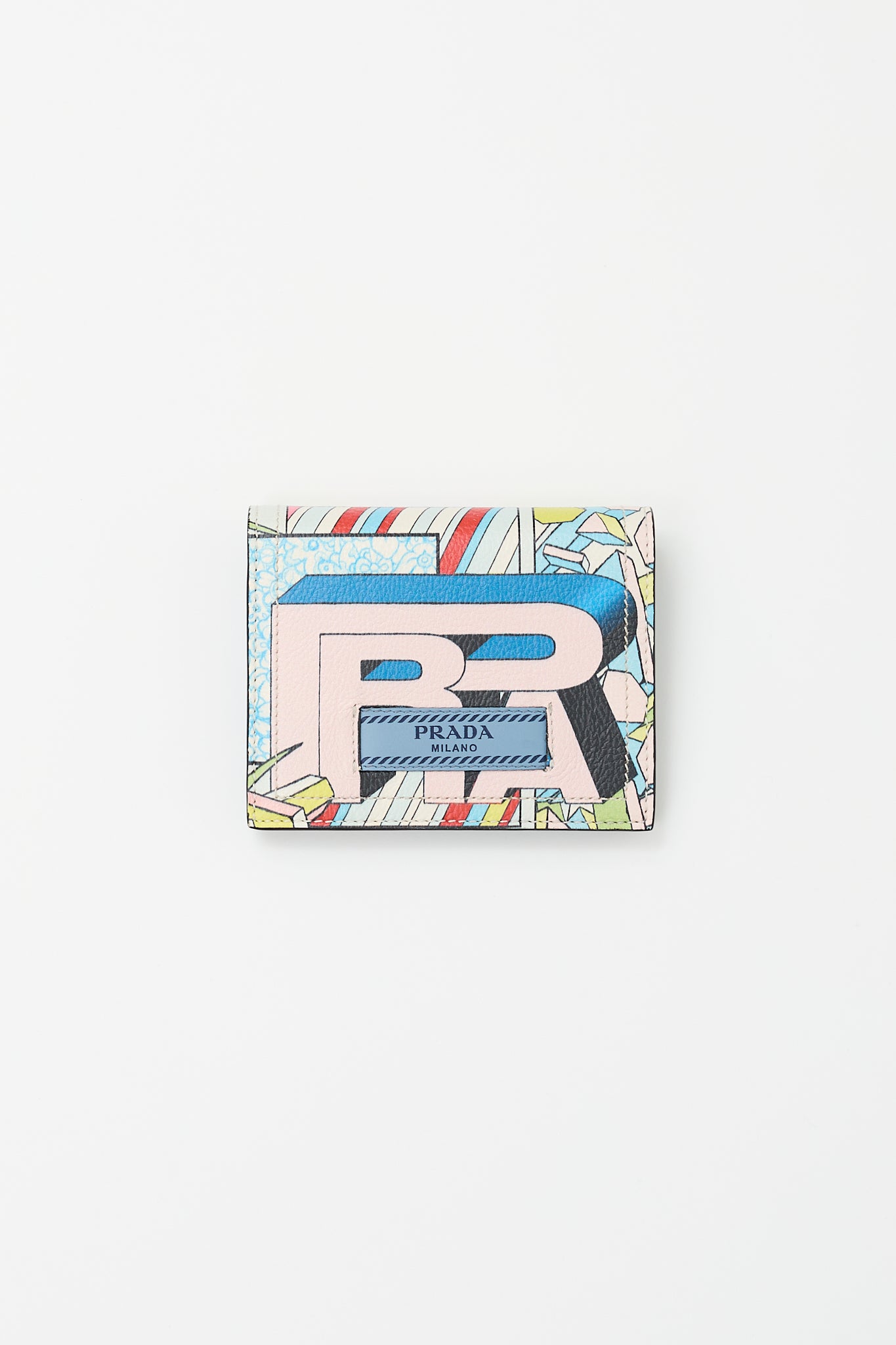 Prada Blue & Multicolour Leather Comic Strip Wallet