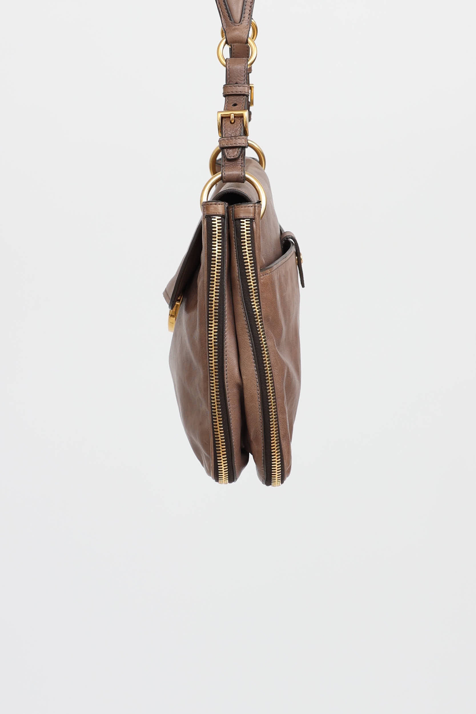 Prada Glace Zip Around Shoulder Bag