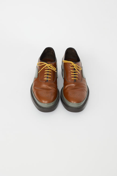 Prada Brown & Grey Leather Oxford