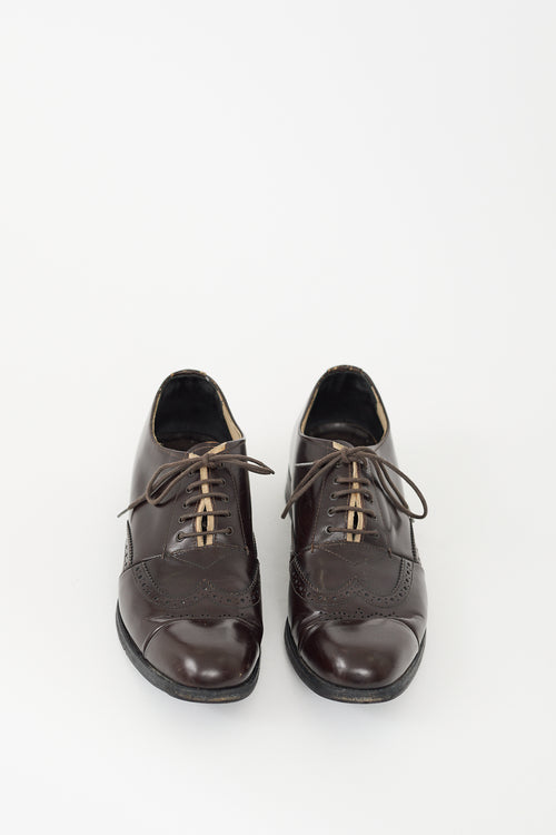 Prada Brown Leather Brogue Oxford