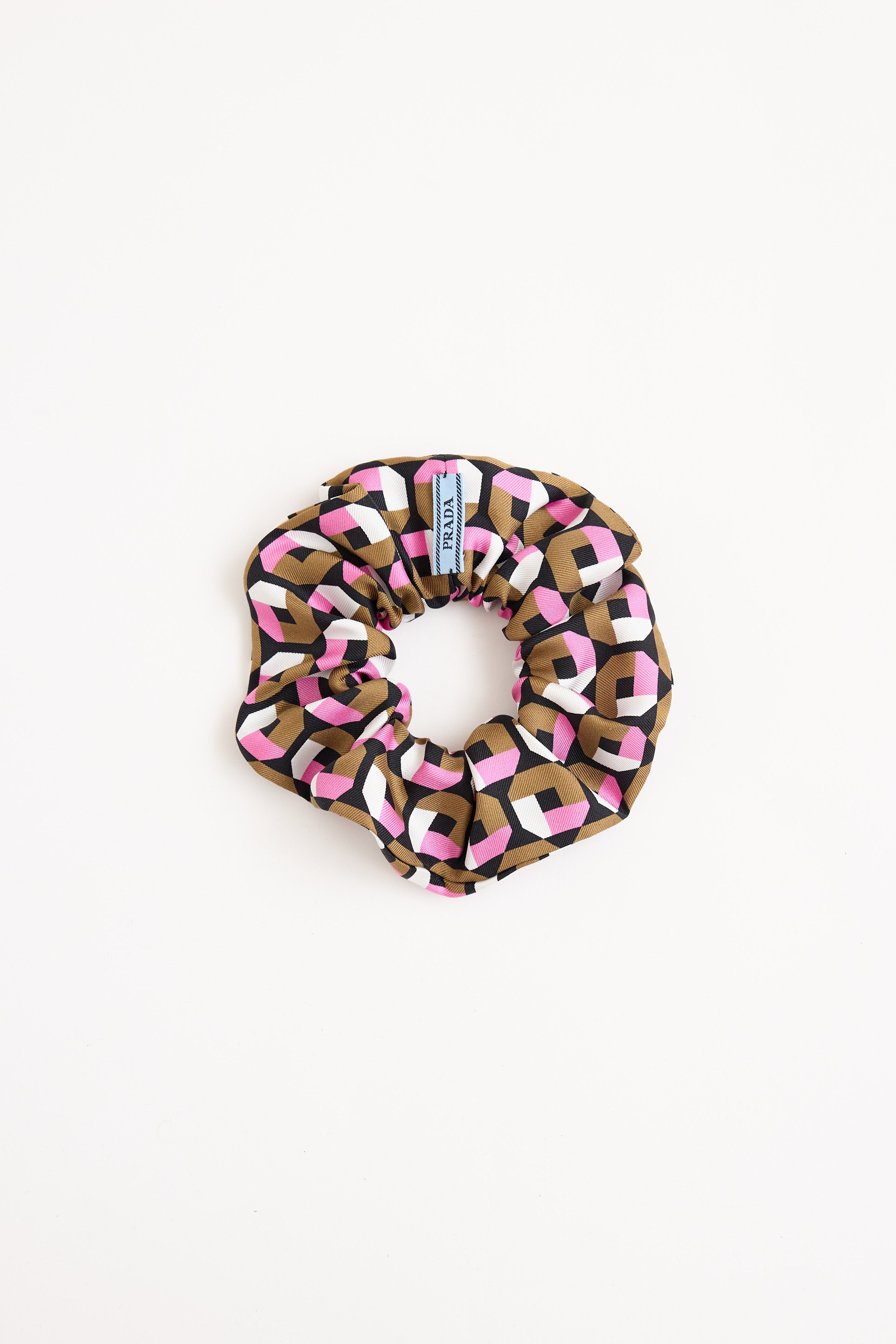 Prada Silk Printed Logo Scrunchie