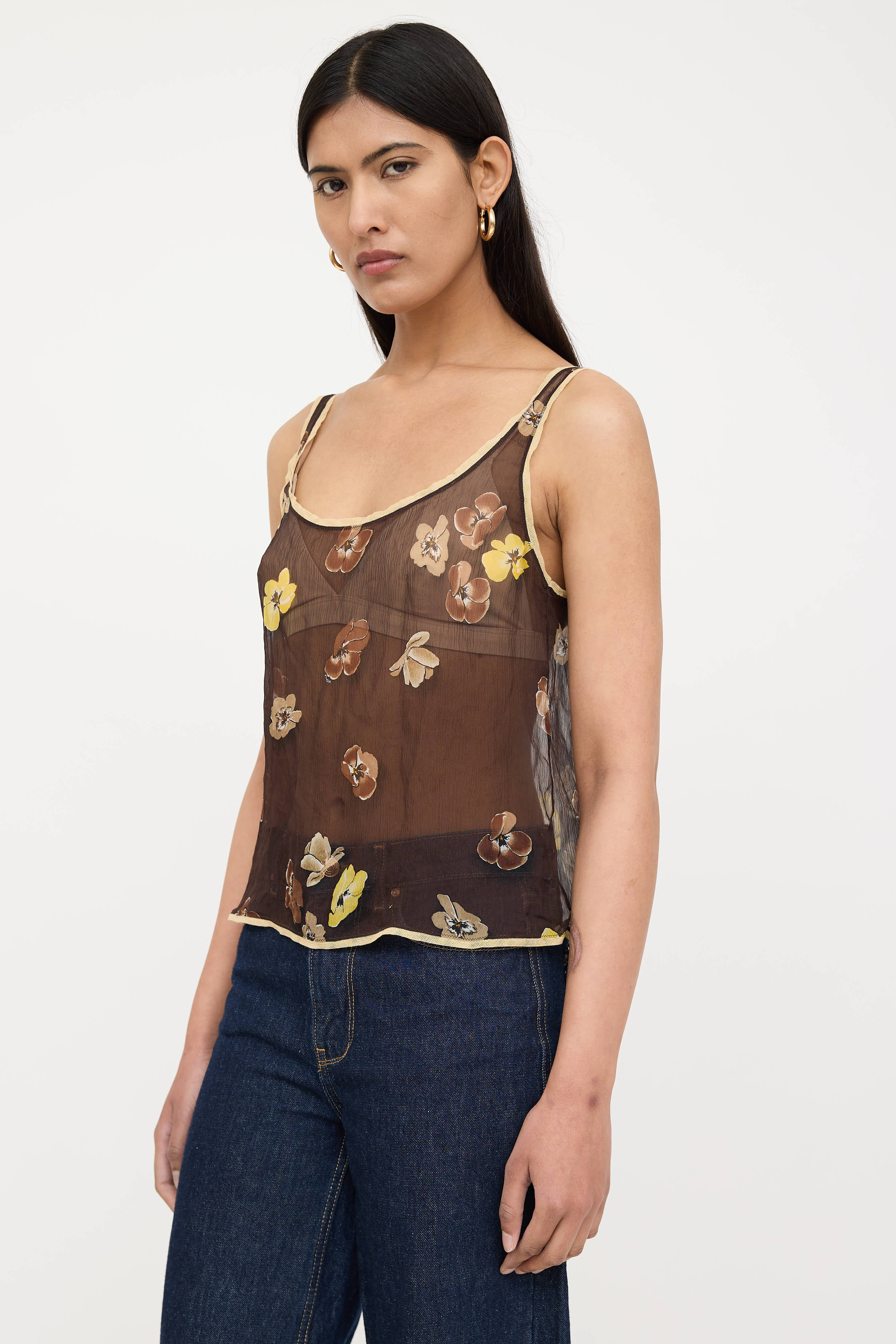 Prada FW 2000 Silk Floral Top