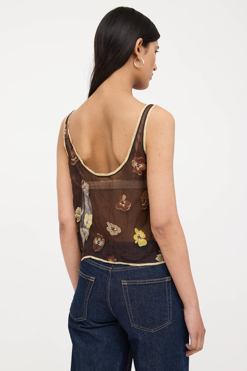 Prada FW 2000 Silk Floral Top