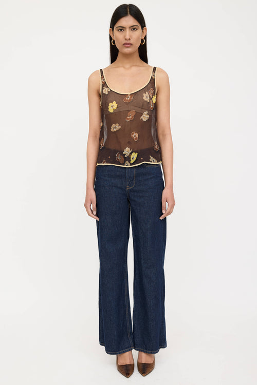 Prada FW 2000 Silk Floral Top