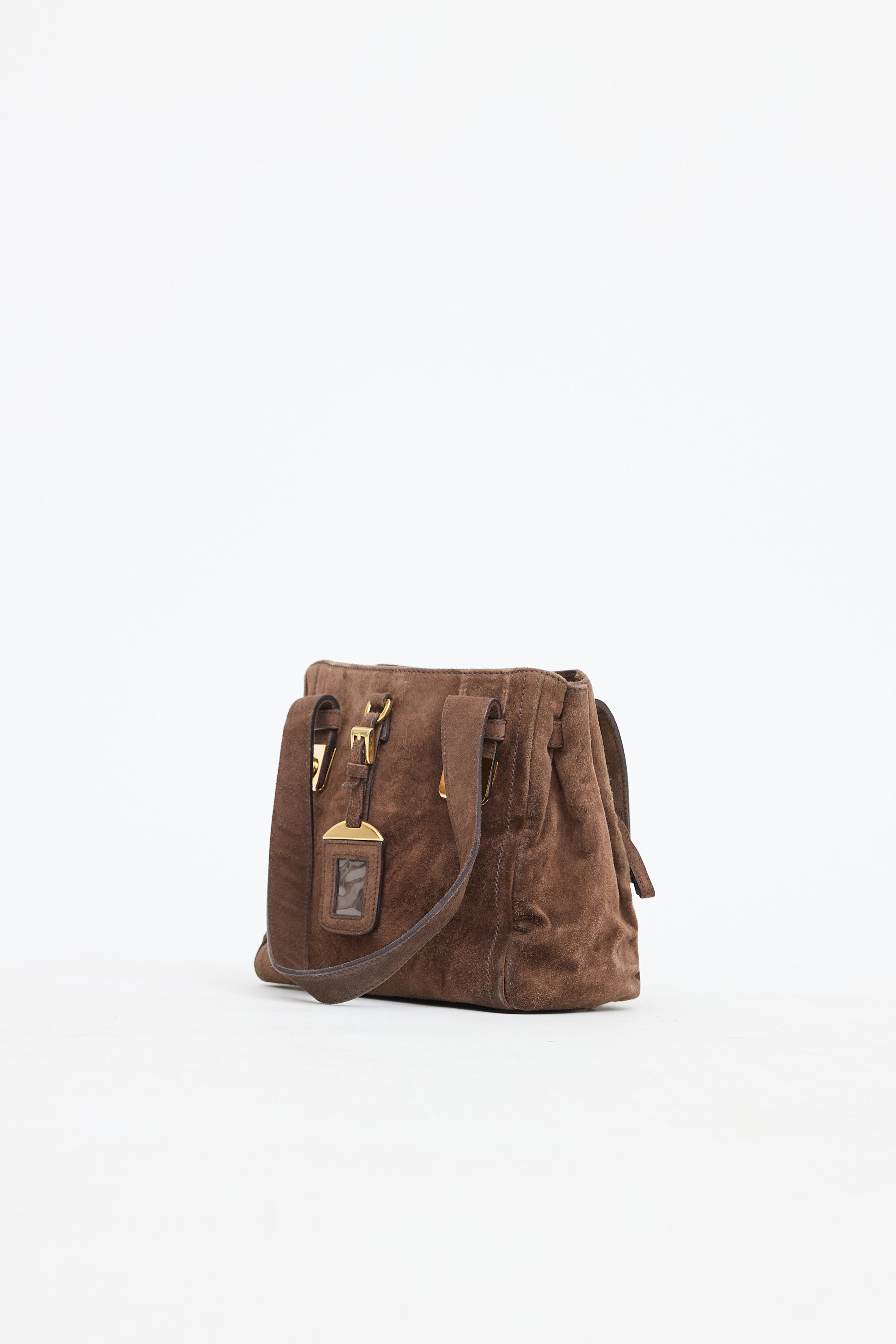 Prada Suede Top Handle Bag