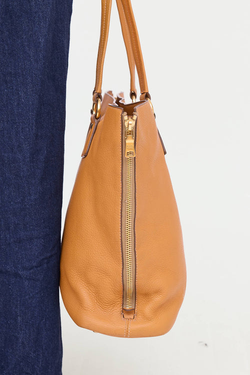 Vitello Daino Side Zip Tote Bag