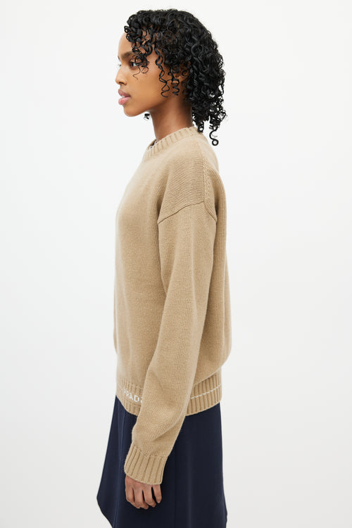 Prada Brown & White Wool Knit Sweater