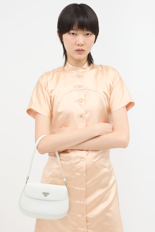 Prada Brushed Leather Small Cleo Bag