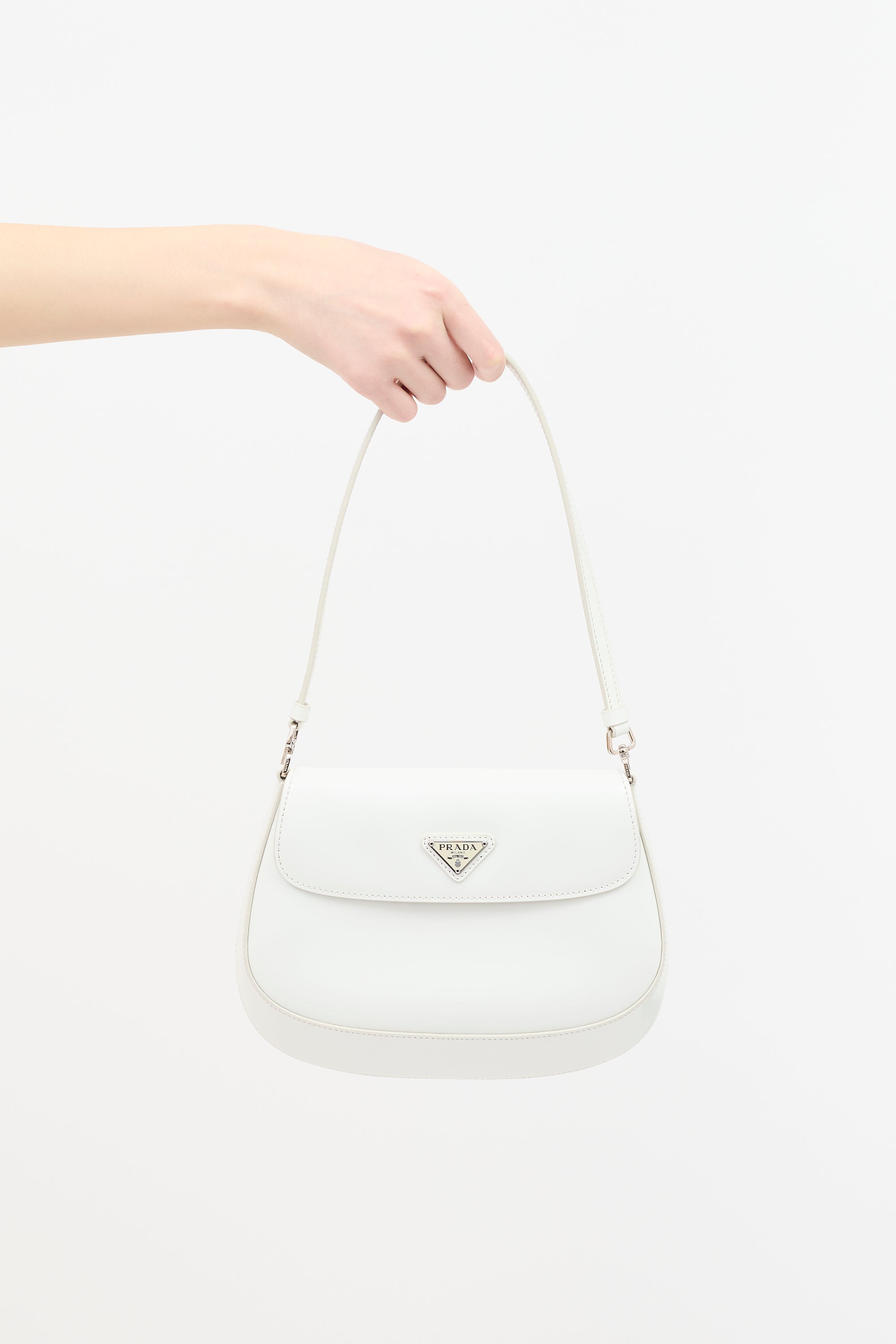 Prada Brushed Leather Small Cleo Bag