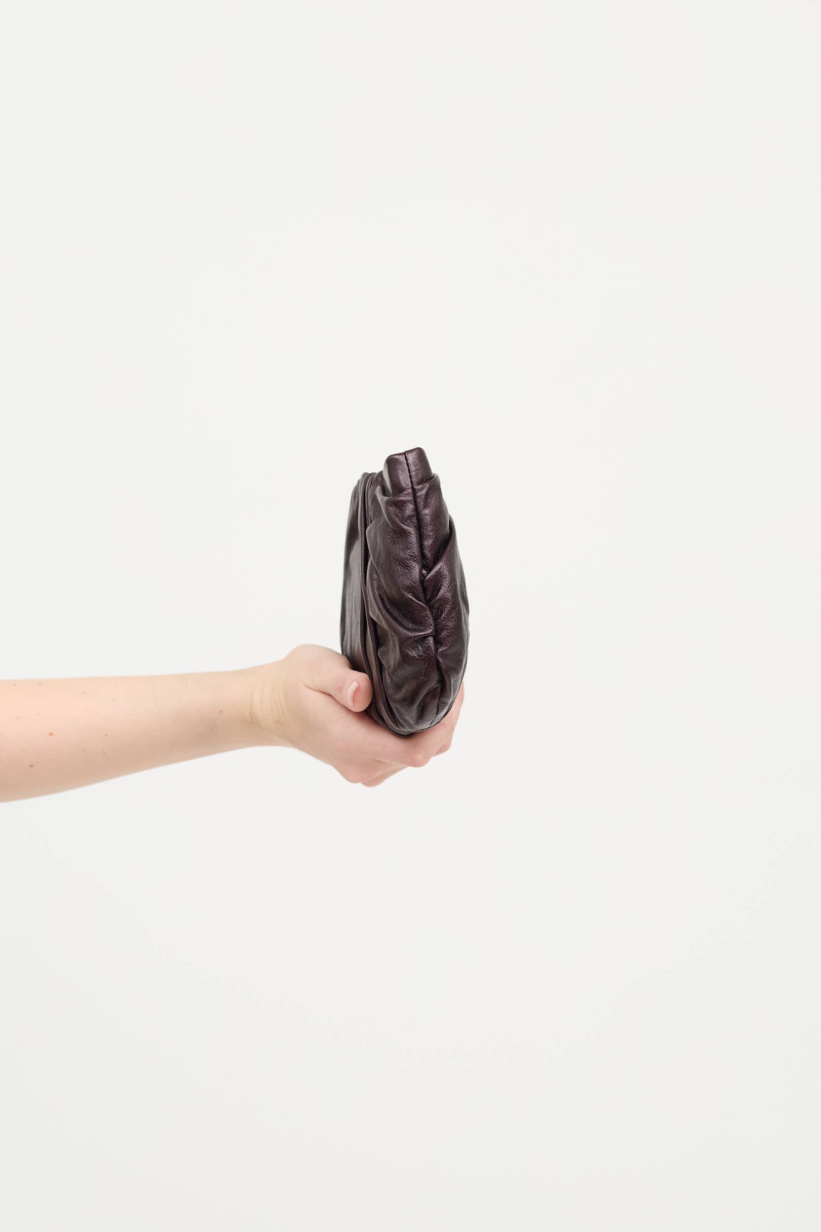 Leather Pleated Clutch