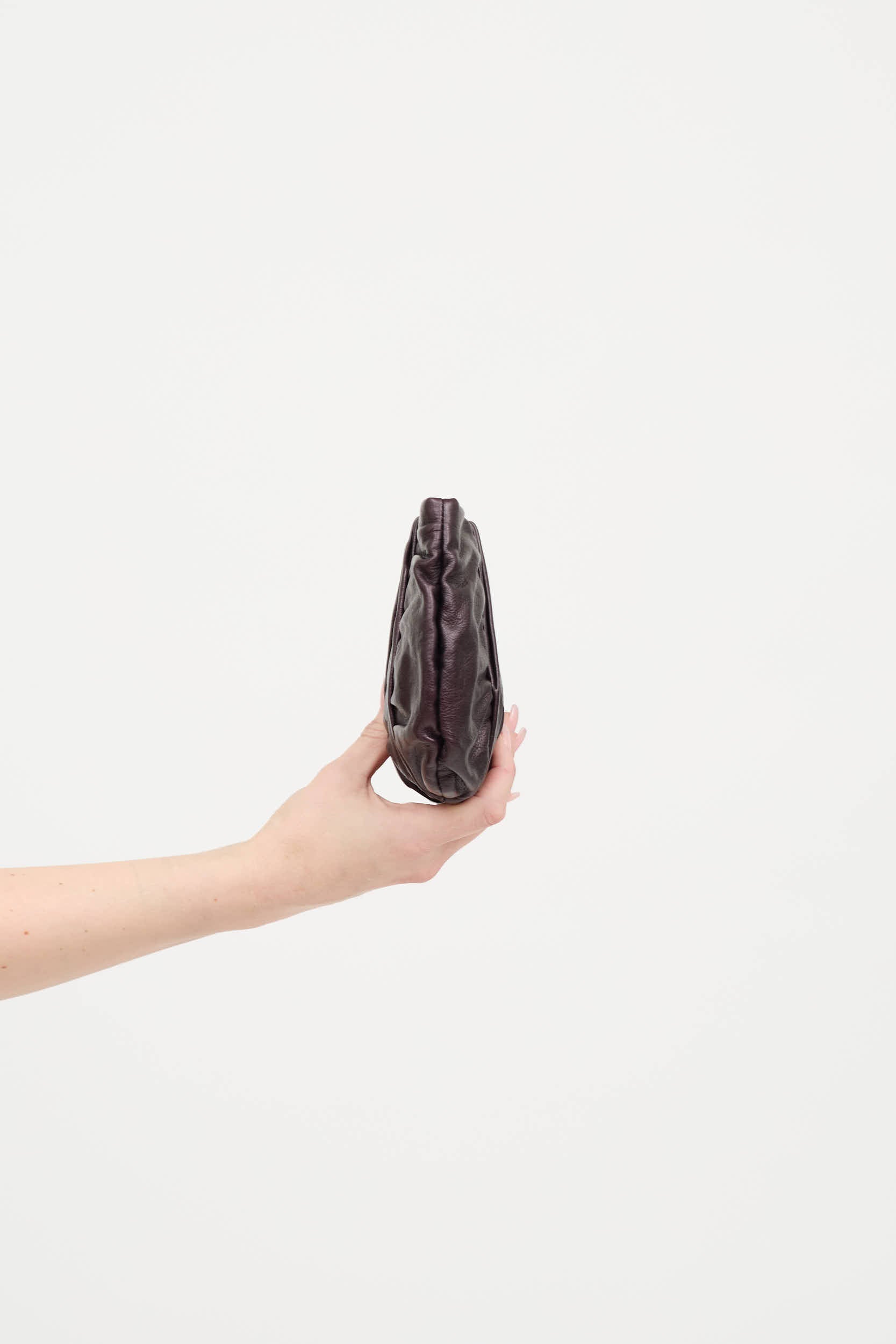 Leather Pleated Clutch